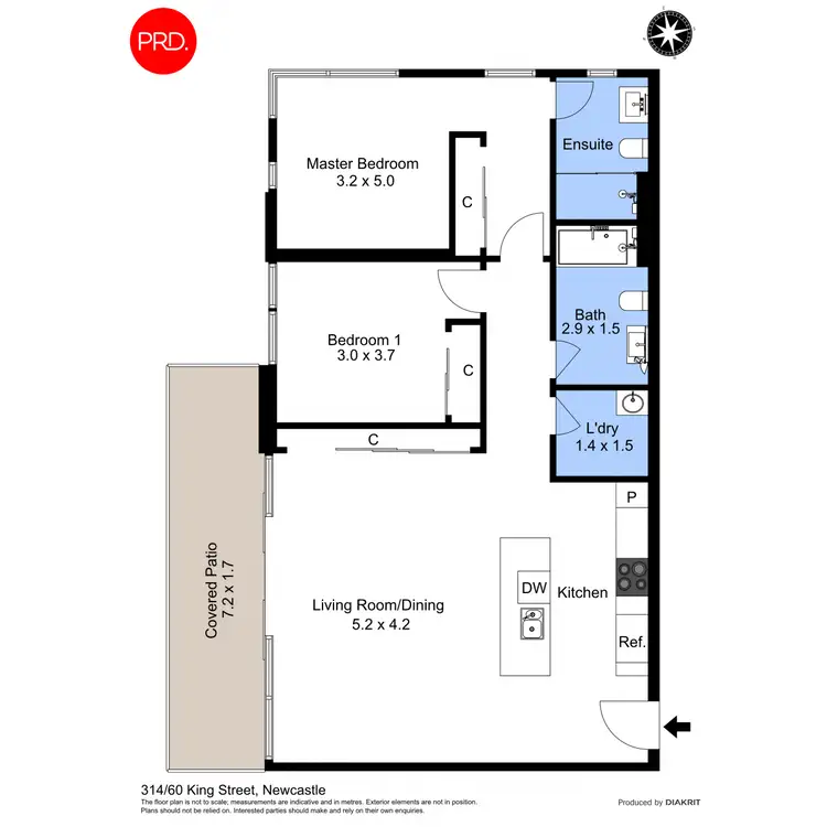 Floorplan of Homely apartment listing, 314/314/60 King Street, Newcastle NSW 2300