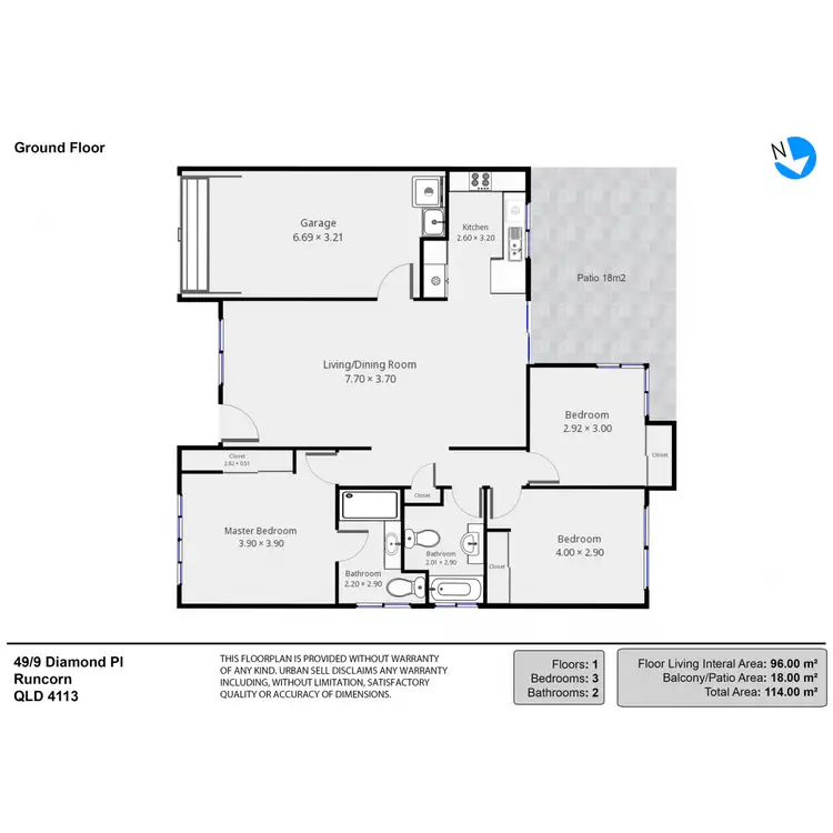 Floorplan of Homely townhouse listing, 49/8 Diamond Place, Runcorn QLD 4113