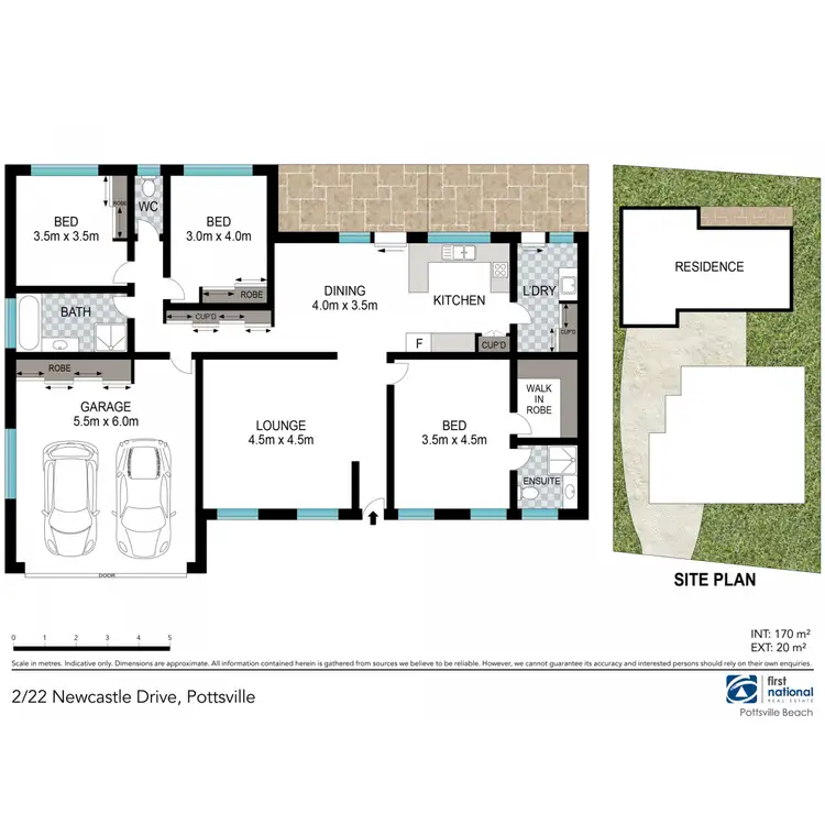 Floorplan of Homely semi-detached listing, 2/22 Newcastle Drive, Pottsville NSW 2489