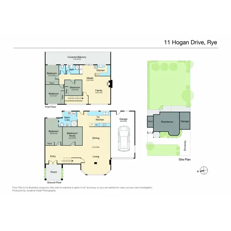 Floorplan of Homely house listing, 11 Hogan Drive, Rye VIC 3941