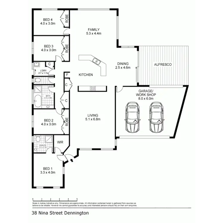 Floorplan of Homely house listing, 38 Nina Street, Dennington VIC 3280