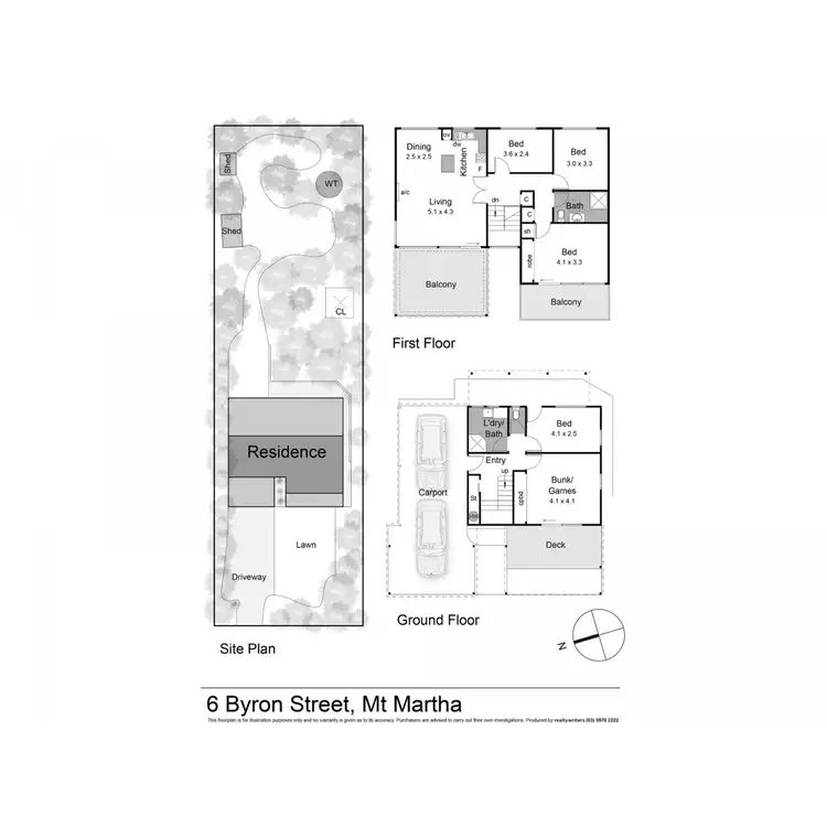 Floorplan of Homely house listing, 6 Byron Street, Mount Martha VIC 3934