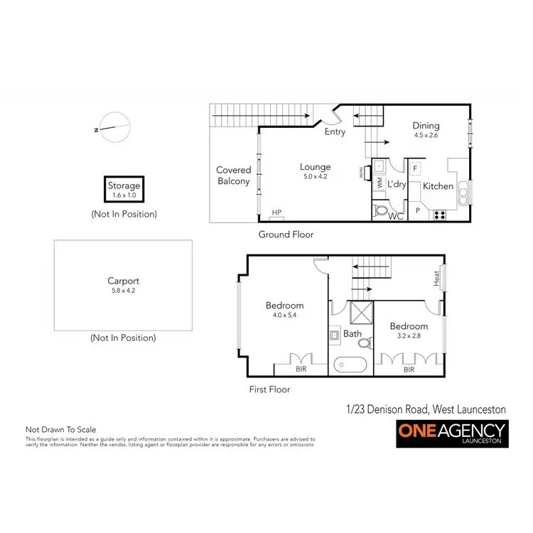Floorplan of Homely townhouse listing, 1/23 Denison Road, West Launceston TAS 7250