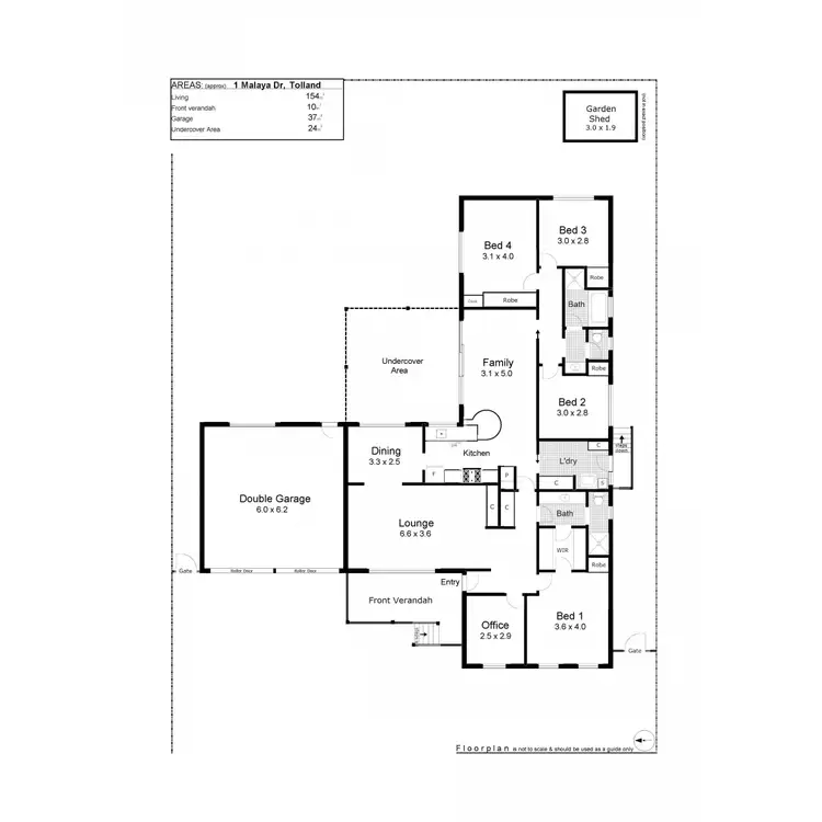 Floorplan of Homely house listing, 1 Malaya Drive, Tolland NSW 2650