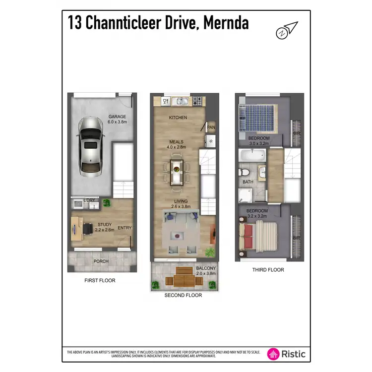 Floorplan of Homely townhouse listing, 13 Chanticleer Drive, Mernda VIC 3754