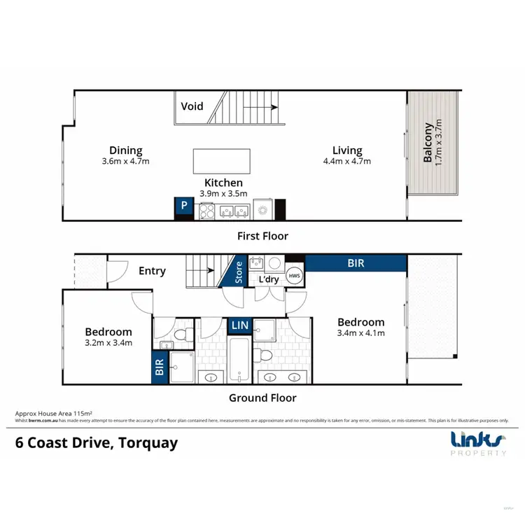 Floorplan of Homely townhouse listing, 6 Coast Drive, Torquay VIC 3228