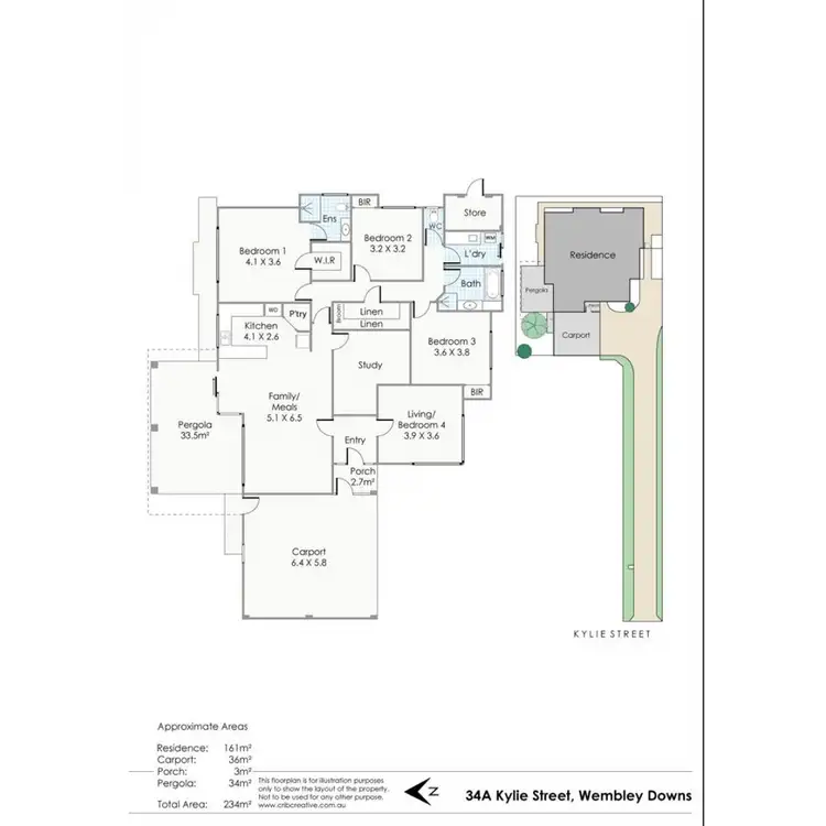 Floorplan of Homely house listing, 34A Kylie Street, Wembley Downs WA 6019