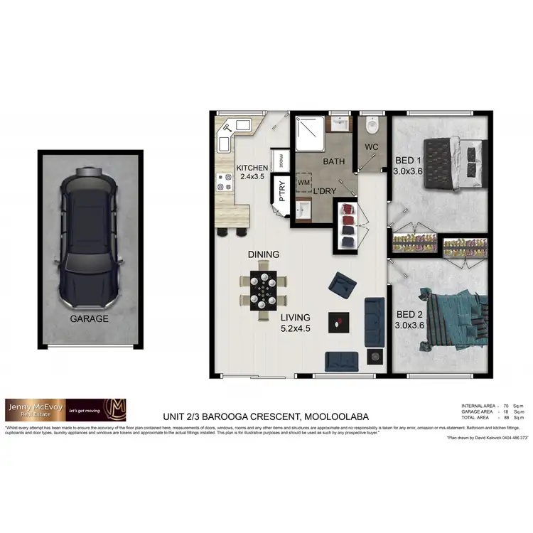 Floorplan of Homely unit listing, 2/3 Barooga Crescent, Mooloolaba QLD 4557