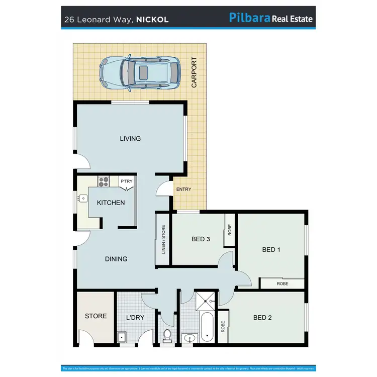 Floorplan of Homely house listing, 26 Leonard Way, Nickol WA 6714
