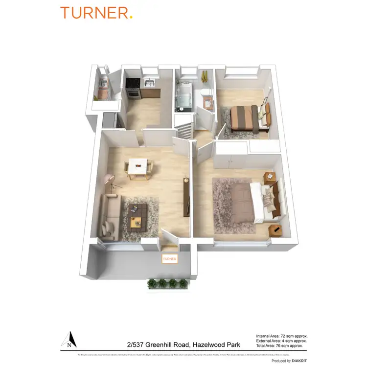 Floorplan of Homely unit listing, 2/537 Greenhill Road (cnr Howard Tce), Hazelwood Park SA 5066