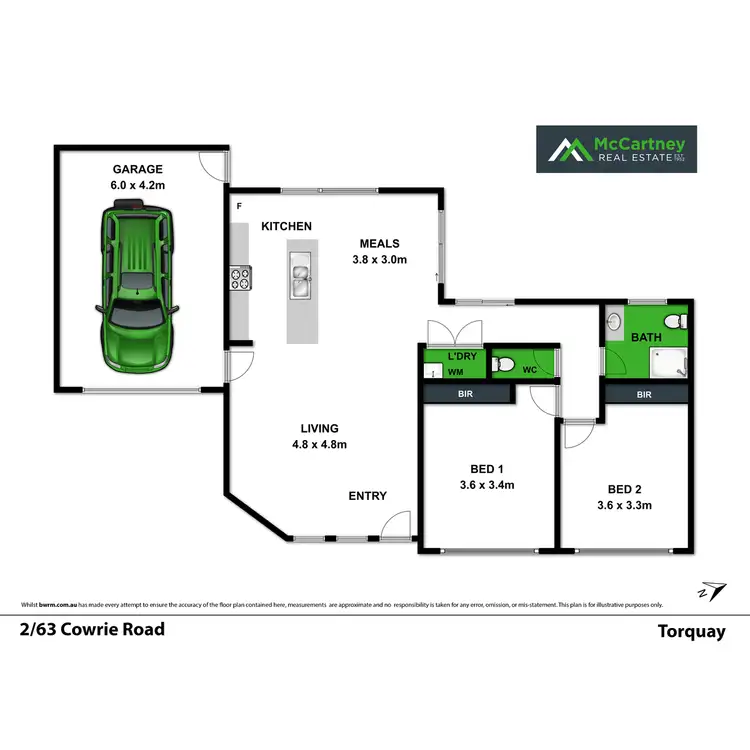 Floorplan of Homely unit listing, 2/63 Cowrie Road, Torquay VIC 3228