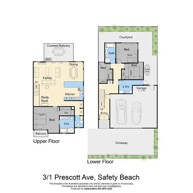 Floorplan of Homely townhouse listing, 3/1 Prescott Avenue, Safety Beach VIC 3936