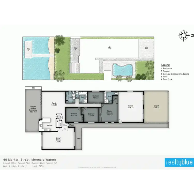 Floorplan of Homely house listing, 66 Markeri Street, Mermaid Waters QLD 4218