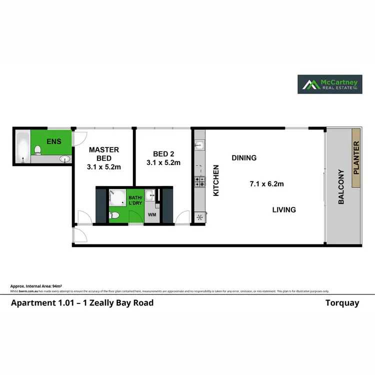 Floorplan of Homely apartment listing, APARTMENT 1.01 / 1 Zeally Bay Road, Torquay VIC 3228