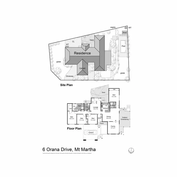 Floorplan of Homely house listing, 6 Orana Drive, Mount Martha VIC 3934