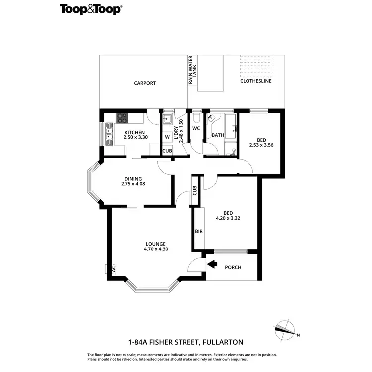 Floorplan of Homely unit listing, 1/84A Fisher Street, Fullarton SA 5063