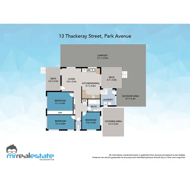 Floorplan of Homely house listing, 13 Thackeray Street, Park Avenue QLD 4701
