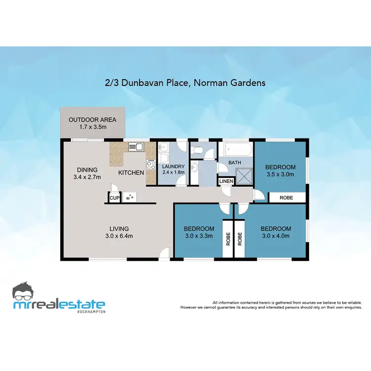 Floorplan of Homely unit listing, 2/3 Dunbavan Place, Norman Gardens QLD 4701