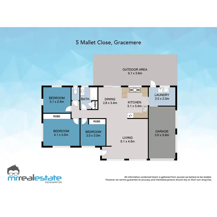 Floorplan of Homely house listing, 5 Mallet Close, Gracemere QLD 4702