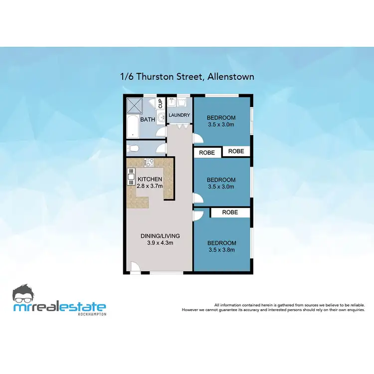 Floorplan of Homely unit listing, 1/6 Thurston Street, Allenstown QLD 4700