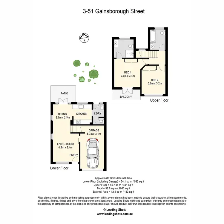 Floorplan of Homely townhouse listing, 3/51 Gainsborough Street, Moorooka QLD 4105