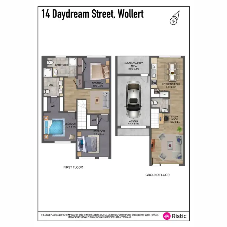 Floorplan of Homely townhouse listing, 14 Daydream Place, Wollert VIC 3750