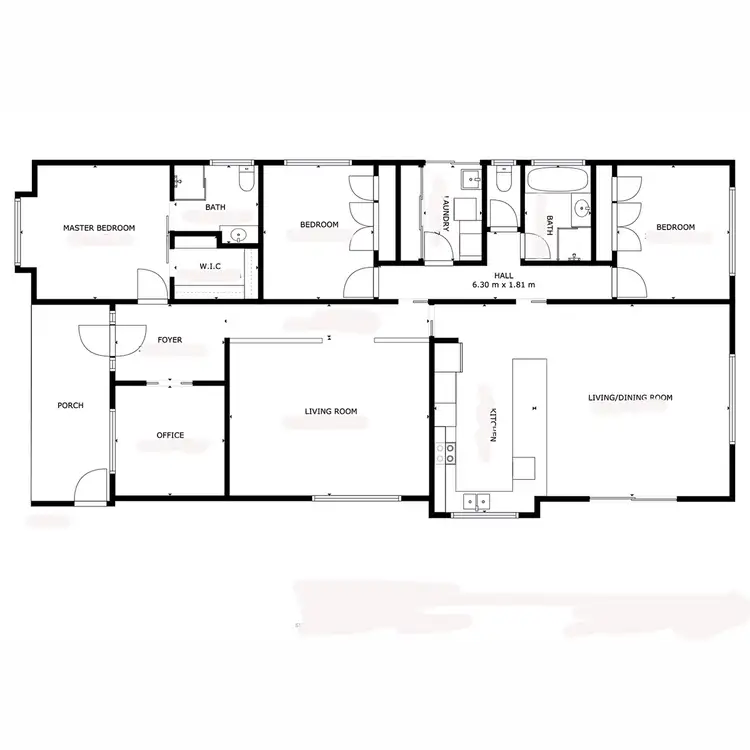 Floorplan of Homely house listing, 1 Down Court, Wodonga VIC 3690