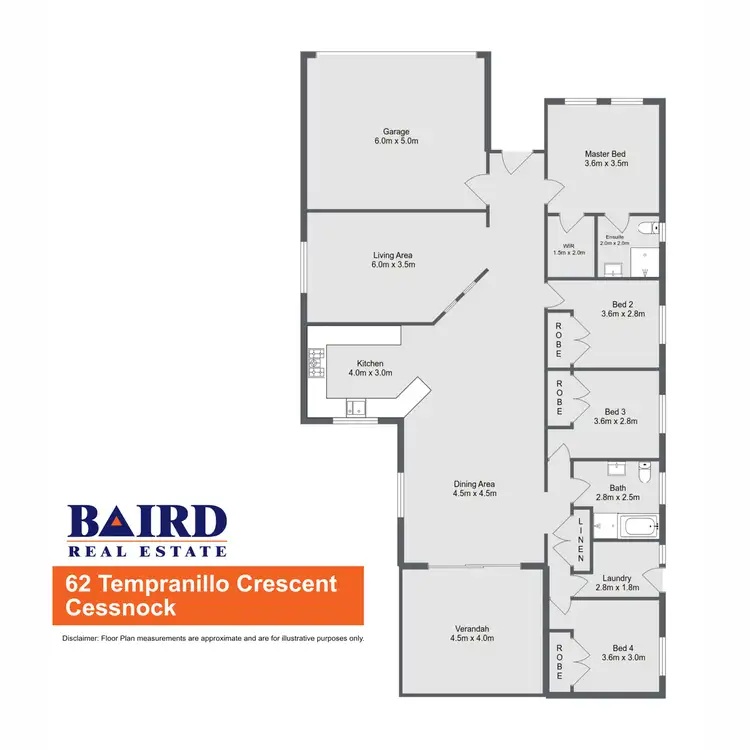 Floorplan of Homely house listing, 62 Tempranillo Drive, Cessnock NSW 2325