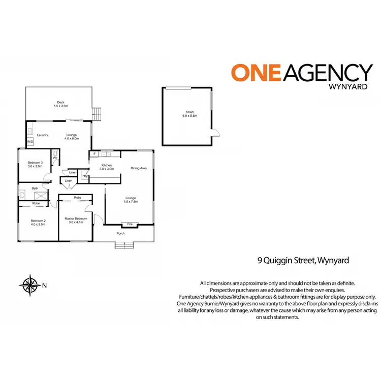 Floorplan of Homely house listing, 9 Quiggin Street, Wynyard TAS 7325