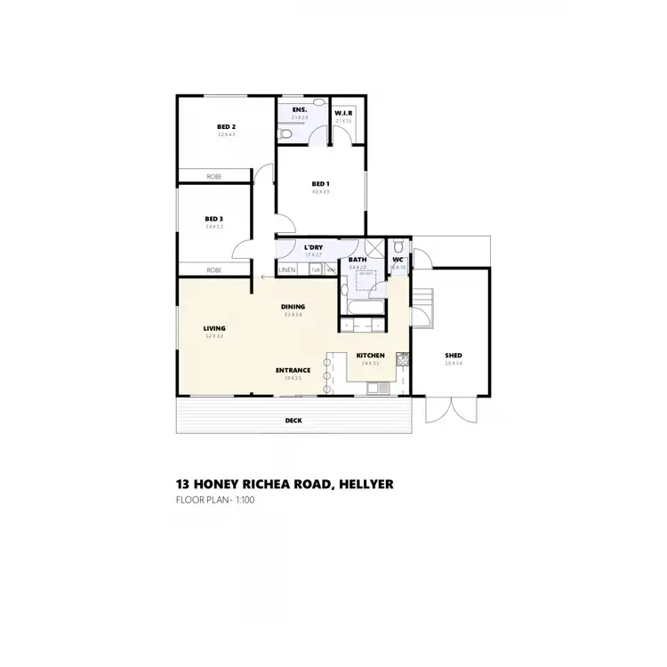 Floorplan of Homely house listing, 13 Honey Richea Road, Hellyer TAS 7321
