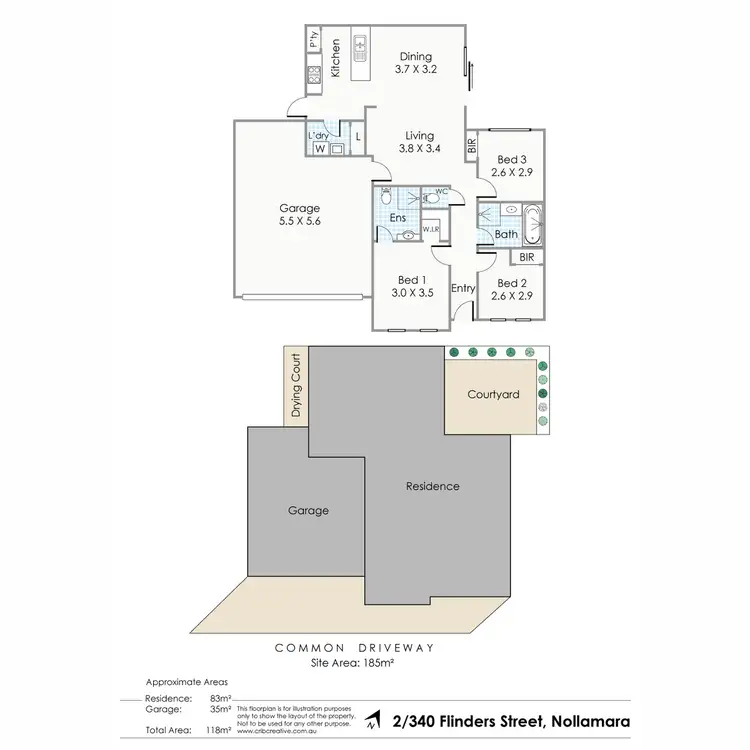 Floorplan of Homely house listing, 340B Flinders Street, Nollamara WA 6061