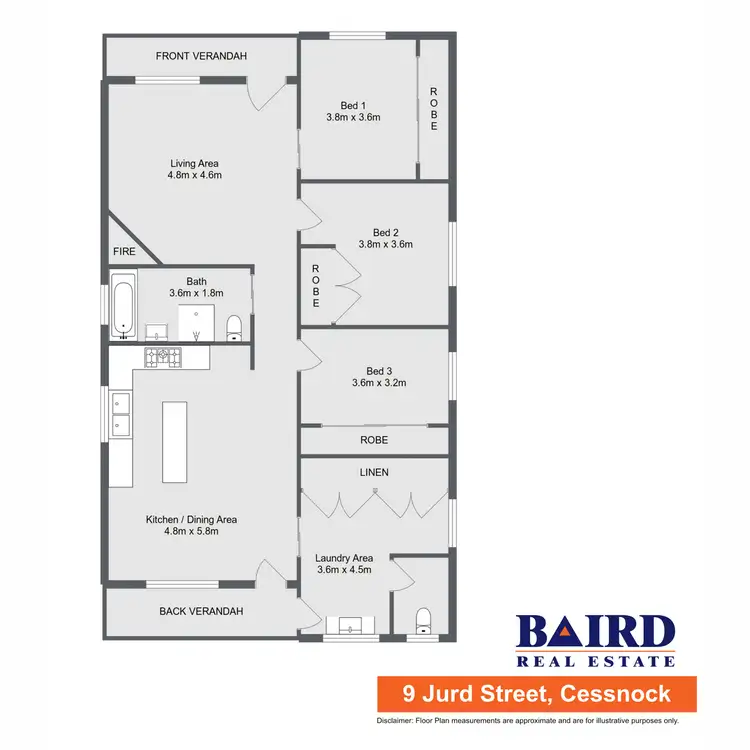 Floorplan of Homely house listing, 9 Jurd Street, Cessnock NSW 2325