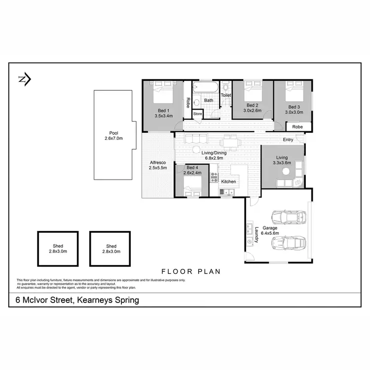 Floorplan of Homely house listing, 6 McIvor Street, Kearneys Spring QLD 4350
