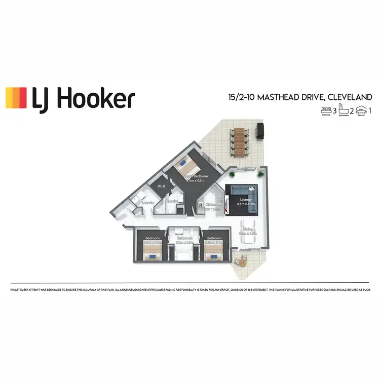 Floorplan of Homely unit listing, 15/2-10 Masthead Drive, Cleveland QLD 4163