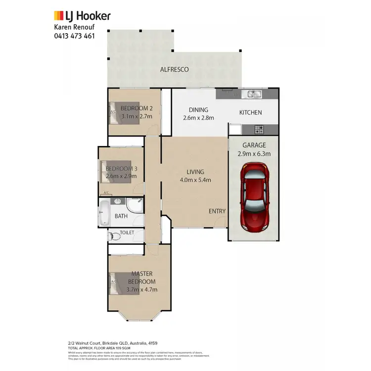 Floorplan of Homely house listing, 2/2 Walnut Court, Birkdale QLD 4159