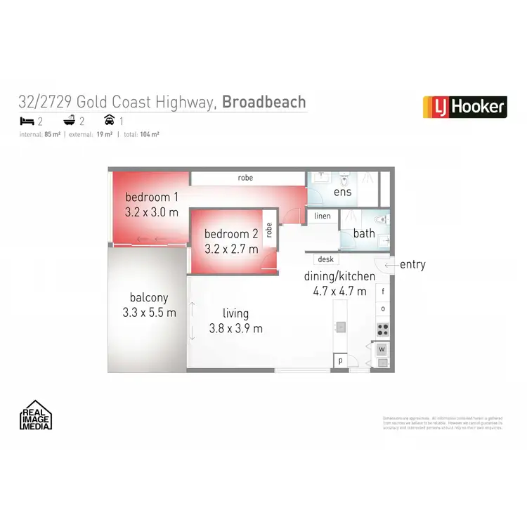 Floorplan of Homely apartment listing, 32/2729-2733 Gold Coast Highway, Broadbeach QLD 4218