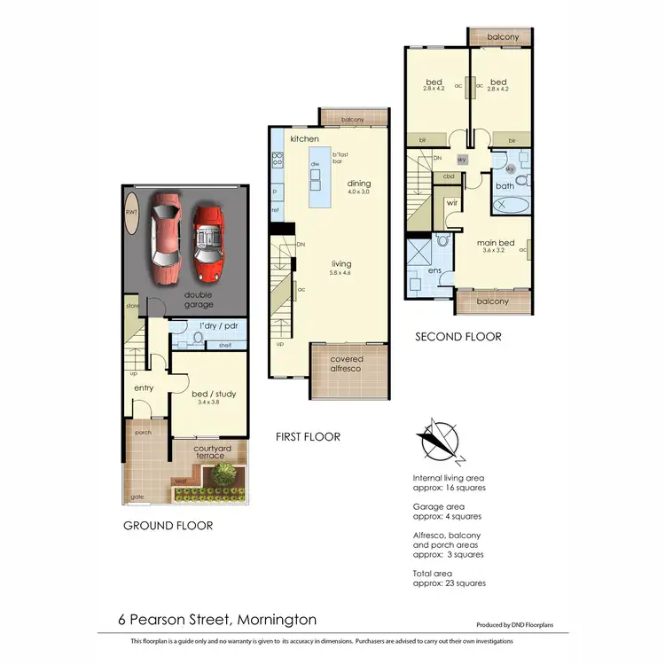 Floorplan of Homely townhouse listing, 6 Pearson Street, Mornington VIC 3931