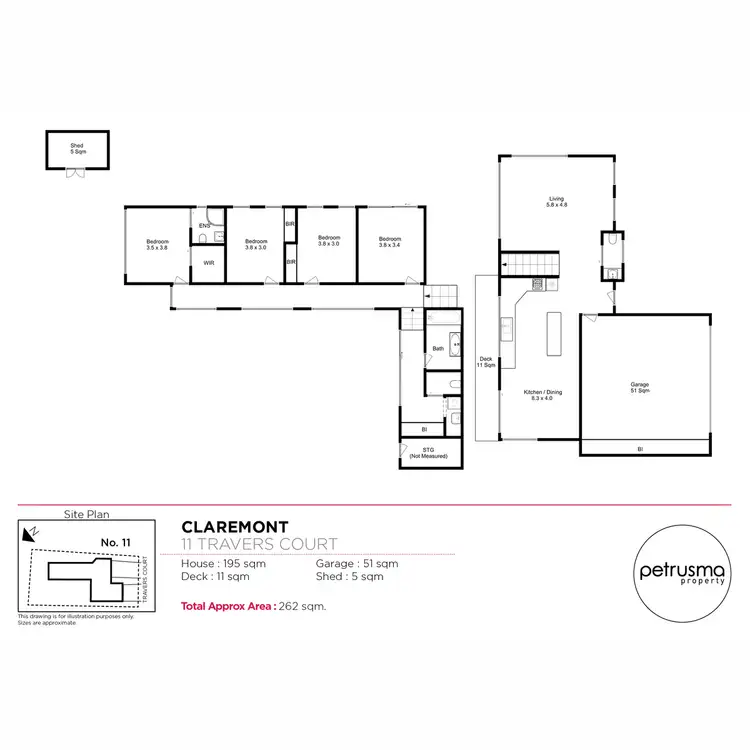 Floorplan of Homely house listing, 11 Travers Court, Claremont TAS 7011