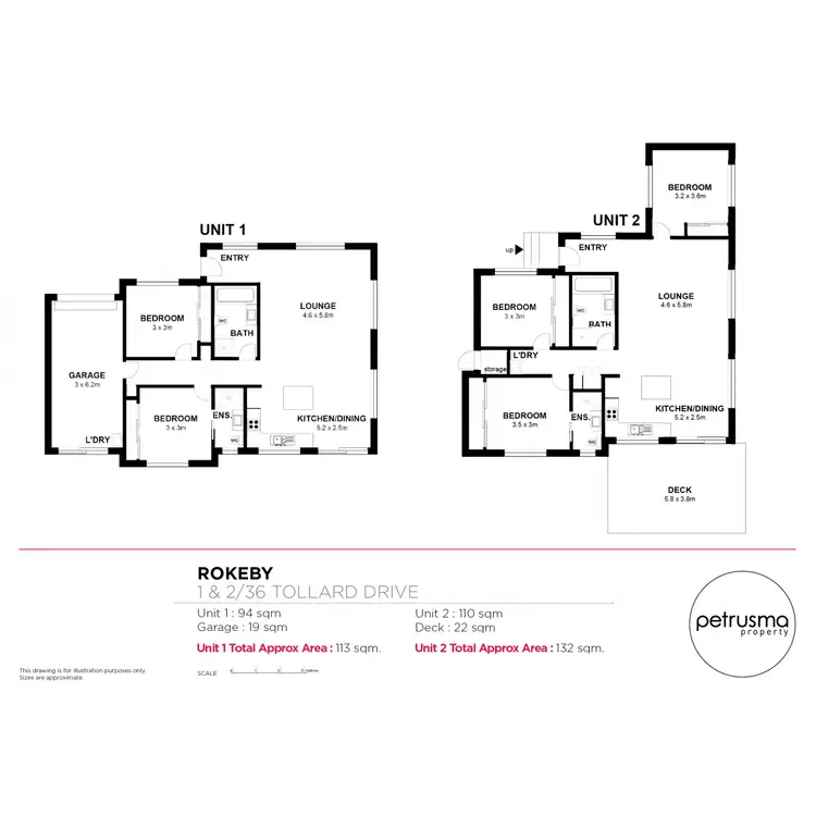 Floorplan of Homely unit listing, 1 & 2/34 Tollard Drive, Rokeby TAS 7019