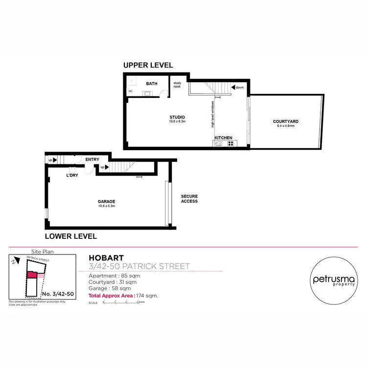 Floorplan of Homely apartment listing, 3/42-50 Patrick Street, Hobart TAS 7000