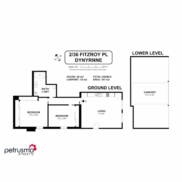 Floorplan of Homely apartment listing, 2/36 Fitzroy Place, Dynnyrne TAS 7005