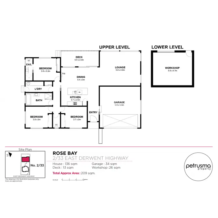 Floorplan of Homely unit listing, 2/33 East Derwent Highway, Rose Bay TAS 7015