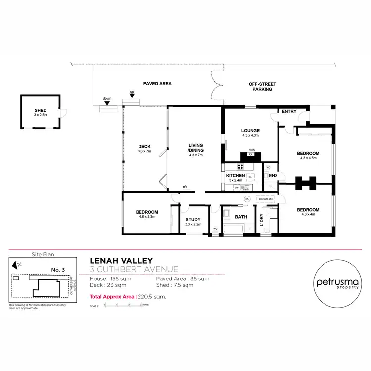 Floorplan of Homely house listing, 3 Cuthbert Avenue, Lenah Valley TAS 7008