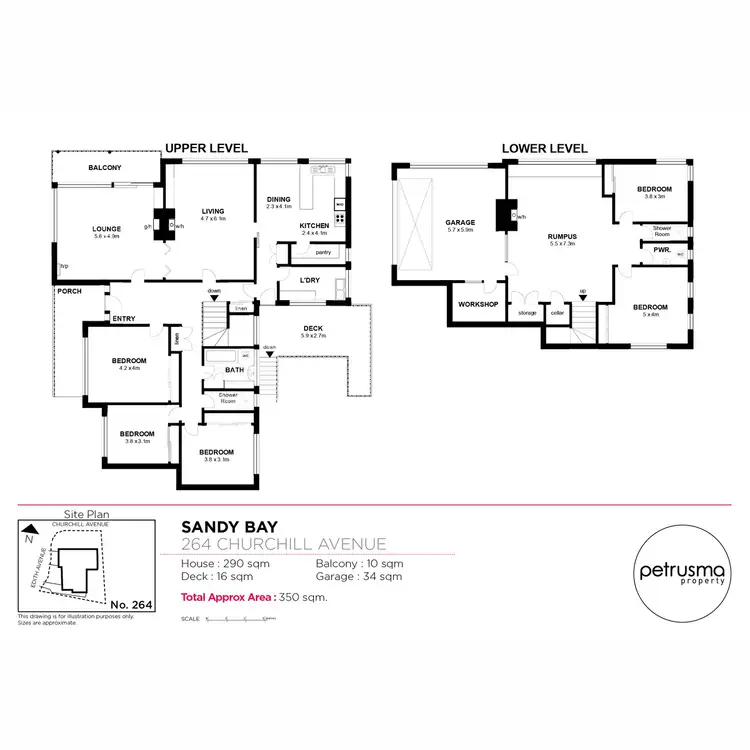 Floorplan of Homely house listing, 264 Churchill Avenue, Sandy Bay TAS 7005