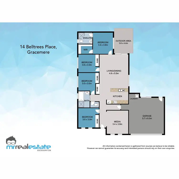 Floorplan of Homely house listing, 14 Belltrees Place, Gracemere QLD 4702