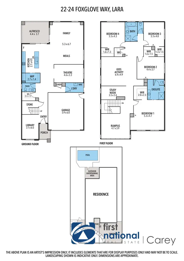 Floorplan of Homely house listing, 22-24 Foxglove Way, Lara VIC 3212