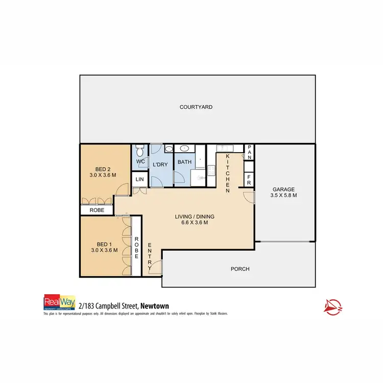 Floorplan of Homely unit listing, 2/183 Campbell Street, Newtown QLD 4350