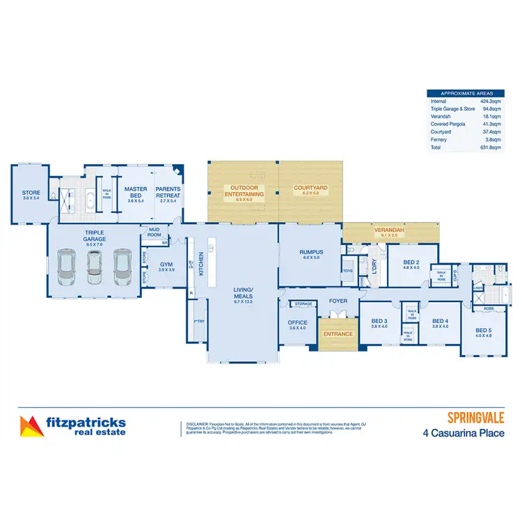 Floorplan of Homely house listing, 4 Casuarina Place, Springvale NSW 2650