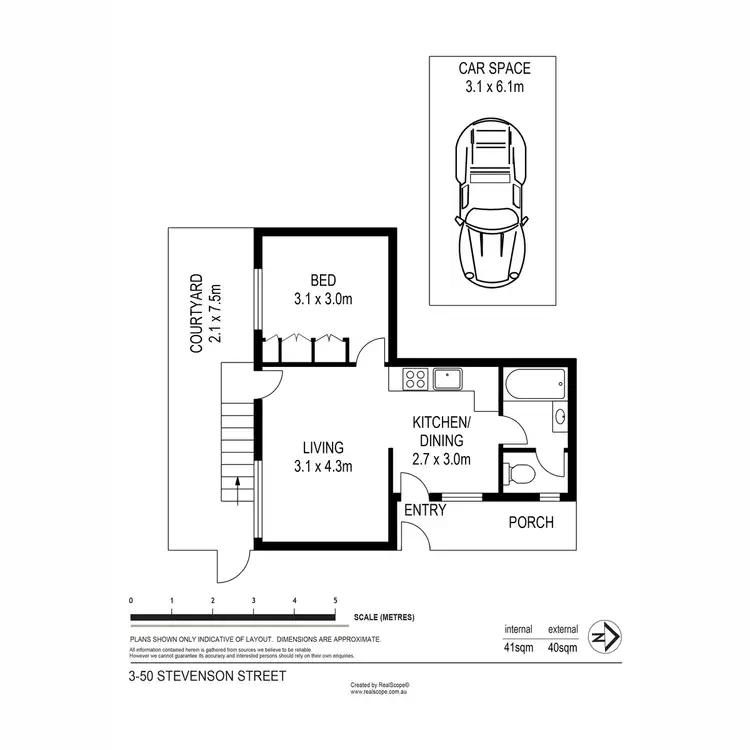 Floorplan of Homely unit listing, 3/50 Stevenson Street, Paddington QLD 4064