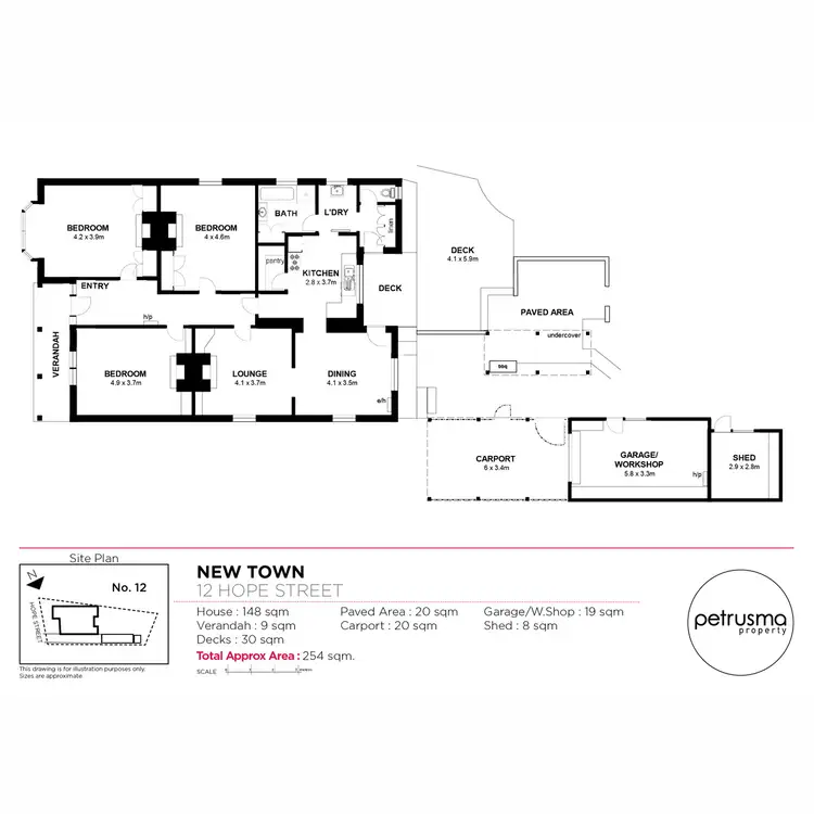 Floorplan of Homely house listing, 12 Hope Street, New Town TAS 7008